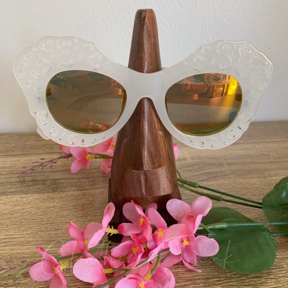NWT White Hollywood Glam Cat Eye Sunglasses | Designer-Inspired